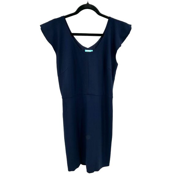 J. MCLAUGHLIN Women's Treecia Navy Blue V-Neck Flutter Sleeve Mini Dress Size XS - Picture 1 of 6